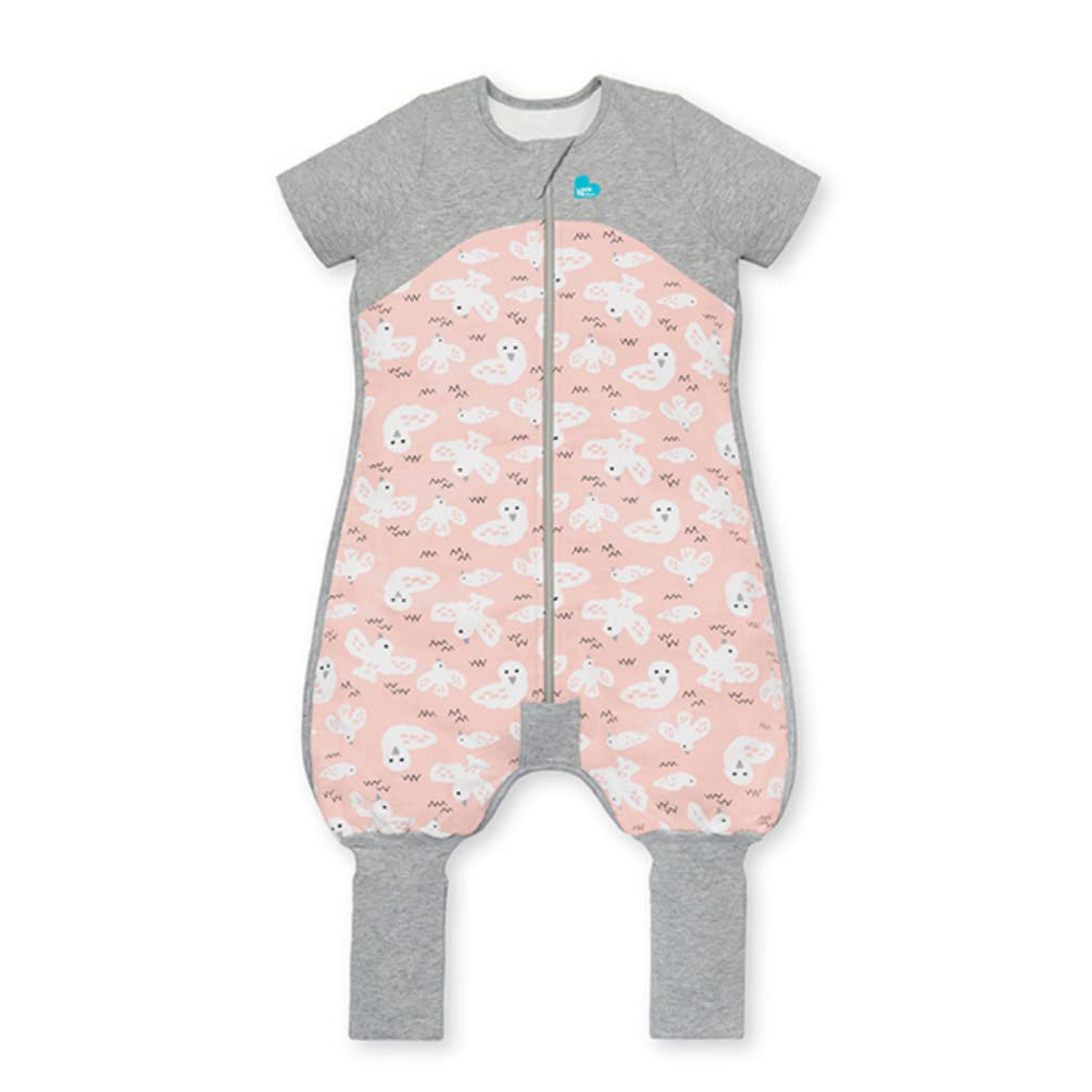 Love To Dream™ Schlafanzug mit Beinen, 6–12 Monate – Rosa | Kurzarm, weiche, leichte tragbare Decke | 1,5 Tog, ganzjährige Nutzung 18–22 °C | Maschinenwaschbares Baumwollfleece