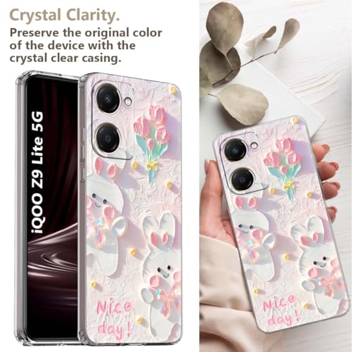 Image of Fashionury Soft Mobile Back Cover for iQOO Z9 Lite 5G (Silicone Multicolor)