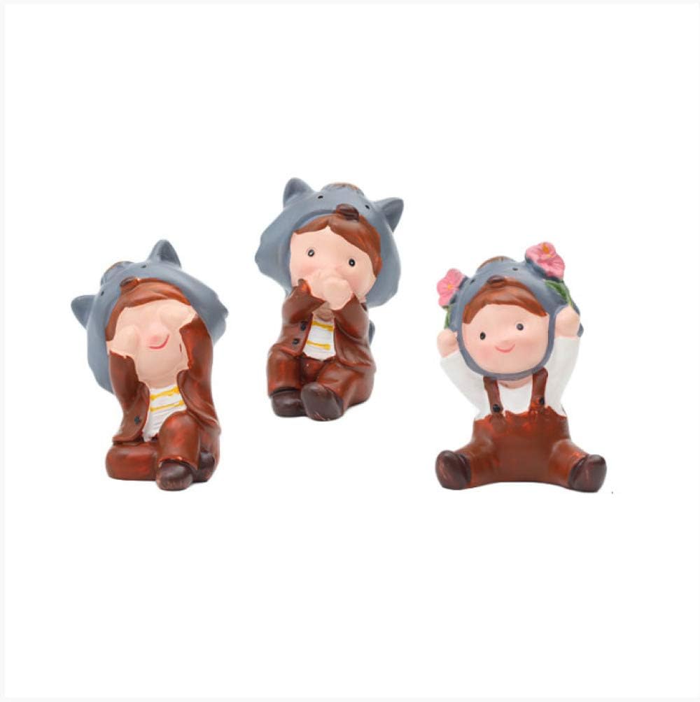 KKUUNXU Tres muñecas Caperucita Roja Habitación Infantil Creativa Decoraciones para el hogar Amantes Regalo Decoraciones pequeñas