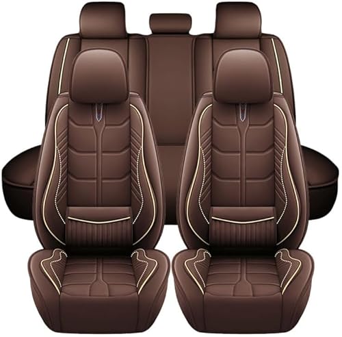 JXTTJ Voiture Ensembles Complet Housse Siege pour Mazda 2 Type DE/DJ/XP21/DY 2008-2023, Protecteur de Siège Respirant Imperméable Avant Arrière Protecteur Accessoire,D Coffee