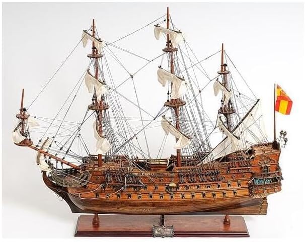 HomeStock Wooden Ship Model - San Felipe Exclusive Edition - Assembled Model Ship - Decorative Wooden Boat - Collectible Ship Decor - 37" Tall
