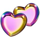 SOFPLATE 2Pcs 8.4x9.1cm Heart Jewelry Tray Metal Iridescent Rainbow Dish Small Trinket Tray Stainless Steel Heart Shape Storage Holder for Rings Earrings Necklaces Keys Home Decoration Dessert Display