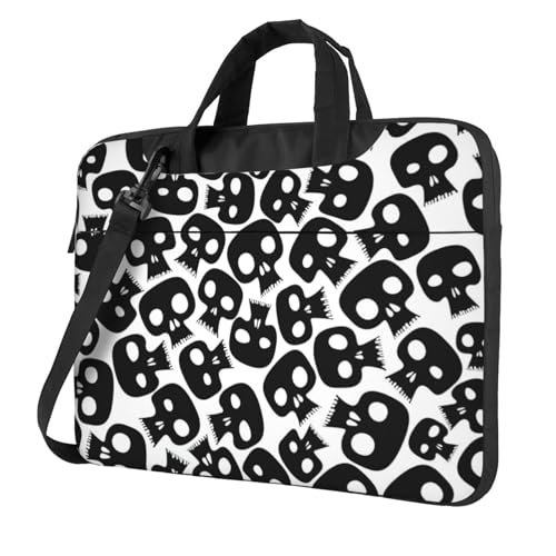 Bolsa para laptop con calaveras y correa para hombre y mujer