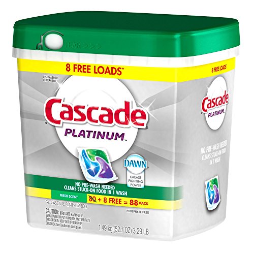 Image of Cascade Platinum ActionPacs Dishwasher Detergent, Fresh Scent (88 ct.)