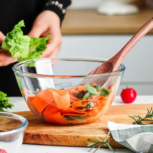 Wooden Spoons for Cooking 10 Pieces Set, Kitchen Utensils Spatula, Wooden Cooking Utensils Spoons, with Spoon Rest, Strainer Spoon, Pasta server, Fried Spatula and Salad Fork, Utensil Holder