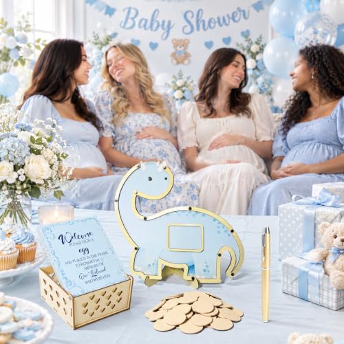 Dinosaur Baby Shower Guest Book Set Blue Dinosaur Baby Shower Decorations - image 5