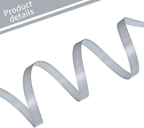 Vista 250 de TONIFUL - Rollo de listón de satén de color liso, para envolver regalos, manualidades, cabello, fiesta boda, tarjetas de invitación, ramos florales