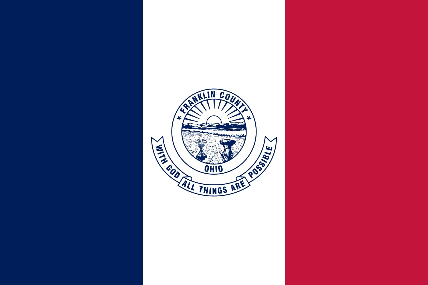 Drapeau Franklin County Ohio anti-décoloration pour façade extérieure