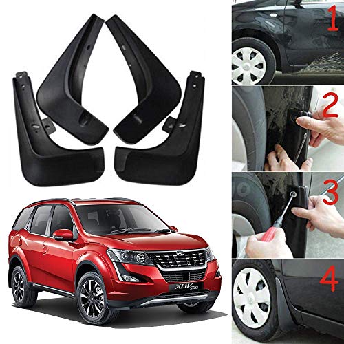 Image of Oshotto (O.E.M Fitting Cup Type) Mud Flap /Splash Guard Compatible with Mahindra XUV-500 (Set of 4)