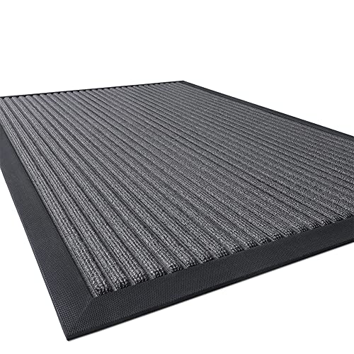 MontVoo-Door Mat Outside Entrance Outdoor Indoor Front Doormat for Entryway-Welcome Mat Durable Rubber Backed Entry Mat Non Slip Dirt Trapper Absorbent-Blue 24’’x36’’ Checker Blue 24''x36''(