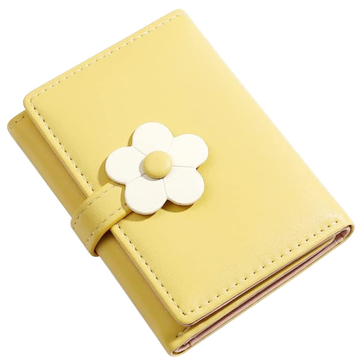 Didiseaon Simple Style Flower Pattern Folding Wallet for Students Cute PU Change Purse for Compact Coin Bag for Convenient Travel Card Holder