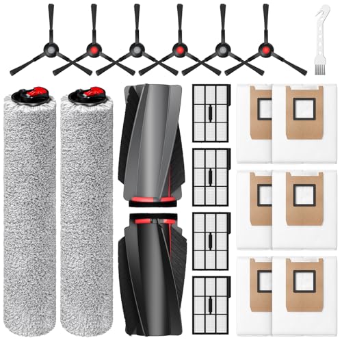 Image of E25 E28 Accessories for eufy E25 / E28 Robot Vacuum | Replacement Parts: Dual Main Roller Brushes, 2*Mopping Rollers, 6*Side Brushes, 4*HEPA Filters, 6*Dust Bags, 1*Cleaning Tool