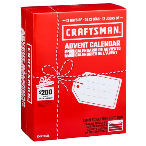 Image of 12 Days of CRAFTSMAN Advent Calendar, Limited Edition Gift Box CMMT12426A | Mens Advent Calendar, Tool Advent Calendars Christmas for Adults, Boys and Girls, Filled with CRAFTSMAN DIY Tools