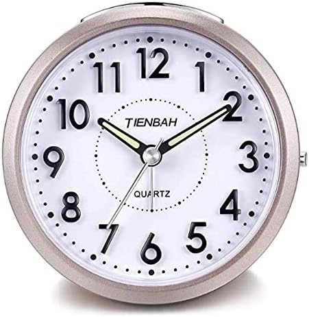 Yadelai Bedside Alarm Clock,Sale Clearance Promotion Small Lightweight Travel Quartz Alarm Clock,Silent NonTicking Analog Alarm Clock with Snooze and Light,Ascending Sound Alarm,Easy to Set