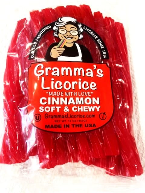 Gramma's Licorice Company Candy Twists, color rojo, bolsa de 16 onzas, 22 piezas, fabricado en Estados Unidos