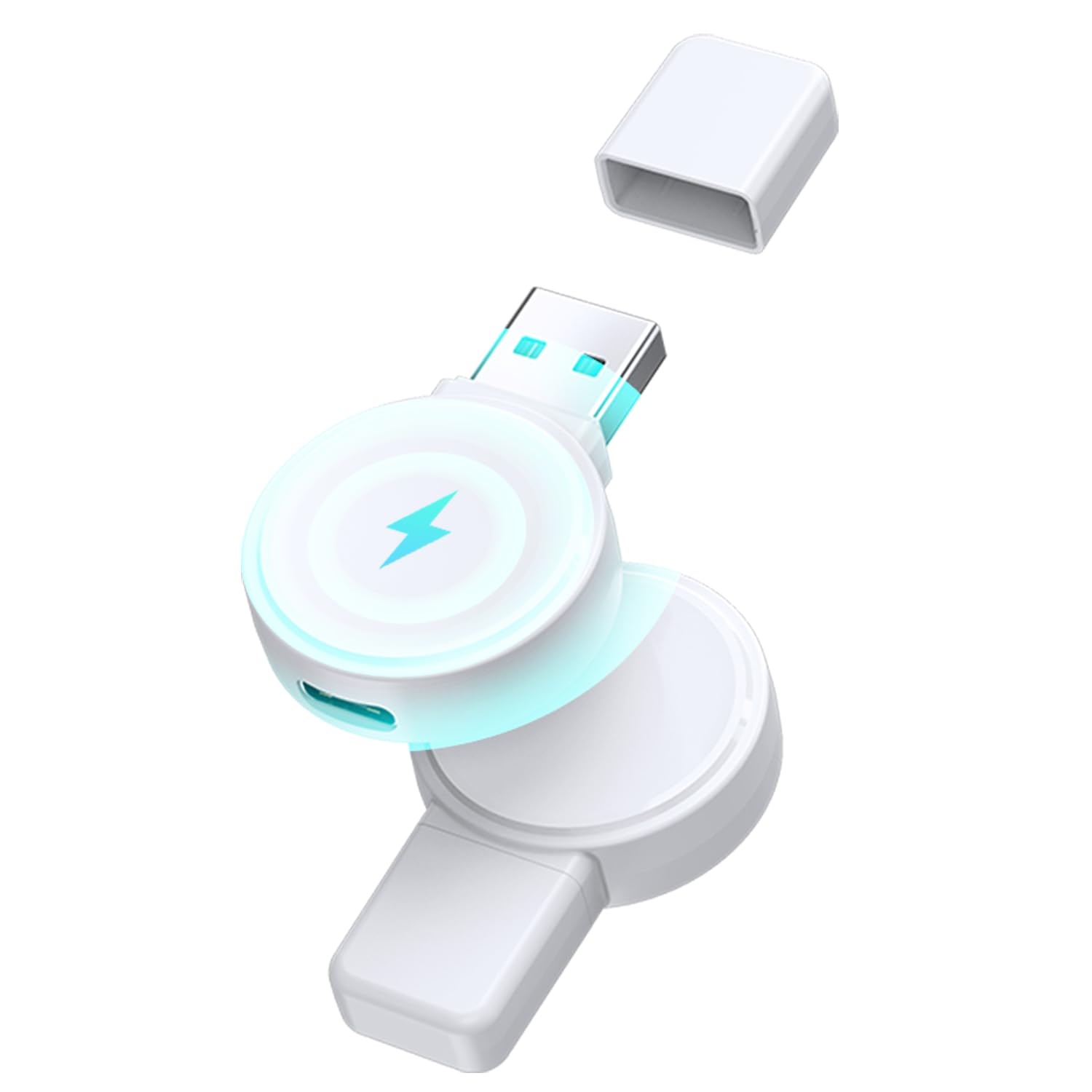 USB & Type C Watch Charger for Apple, Travel Protable Charger Light weigt Mangetic Quick Wireless Charger for Apple Watch Ultra Series 8 7 SE 6 5 4 3 2 (not for Samsung Watch)-1