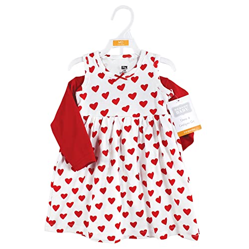 Image of Hudson Baby Girls' Cotton Dress and Cardigan Set