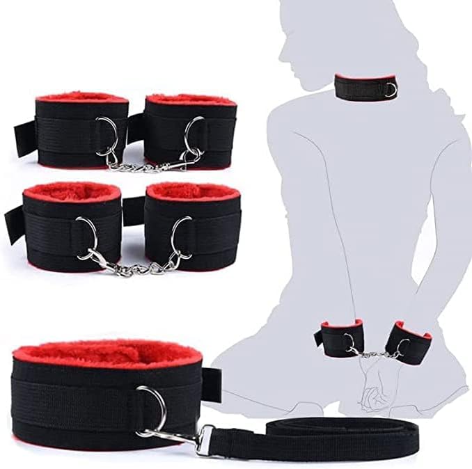 17PCs Sex Bondage BDSM Leather Bondage Sex Sets ，Sex Toys Sex Cuff Tied Down Arm and Leg Chain with Handcuff Bondage Adult Kit ，Sex Restraining Women Submissive Kit Women's Sweater A16A