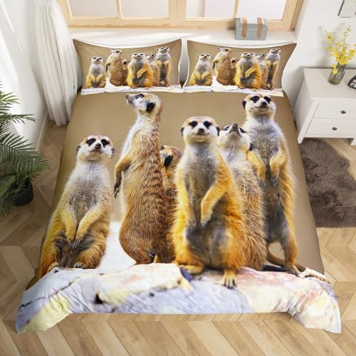 Homewish Parure de lit 2 pièces avec housse de couette sur le thème de la nature et de la faune...