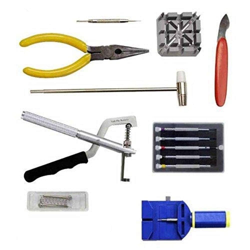 Diy Crafts CT-DIY-HI-47123 Deluxe Watch Opener Tool Kit Repair Pin Remover - Combo Kit - 16 Kit/set, Pack of 1 Set/kit, Repair Set/kit No # 5 (Multicolor)