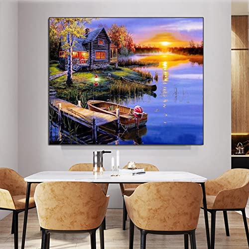 Peinture sur toile art mural moderne salon paysage mer 40x60