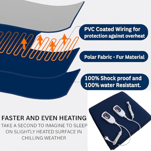 Image of Odessey Electric Blanket Double Bed - Electrical beds Warmer Blankets Heating kambal for Warm hot Relief & Best Comfort During Winter, Electric Bed Warmer, Neck, Leg, Cervical Pain.