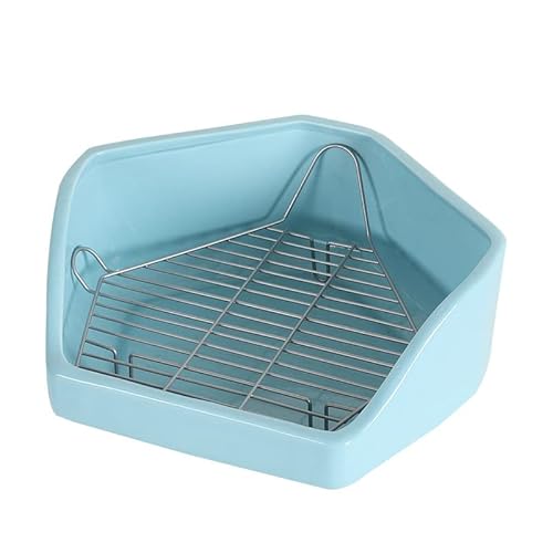 陶器トワレ うさぎ 小動物用 トイレ チンチラ用 すのこ付き かわいい 固定 五角形 ウサギのトイレボックス スナネズミ寝具トレイ ラットハムスターのトイレ 兎 トイレ 噛み防止 清潔 小型 小動物用陶器トイレ 飼育ケージ内装 金網スノコ付き チンチラ用