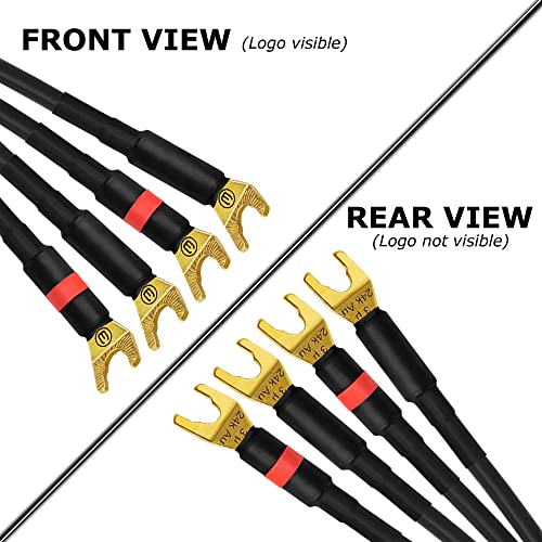 Cable de altavoz HiFi Canare 4S11 Bi-Wire para canal central con terminales Eminence Gold Spade 5