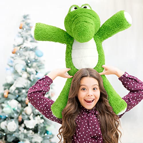 Karister Alligator Stuffed Animal Toy - 24 Inch Large Plush Crocodile Stuffed Animal - Soft Stuffed Alligator Toy, Long Legs & Arms Alligator Plush For Boys Girls Birthday Gift, Green #TOP2