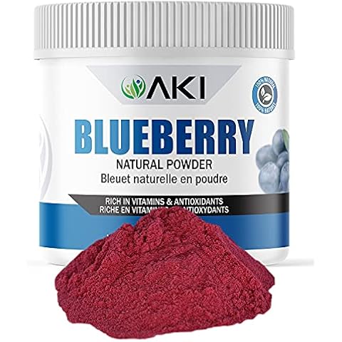 AKI Dried Authentic Blueberry Powder Sugar- Free Superfood | Loaded with Vitamin C | Ideal for Baking, Flavoring, Smoothie, Yogurt, Popsicles, Ice Cream Recipes - (5.29 Oz/150Gr) Cover