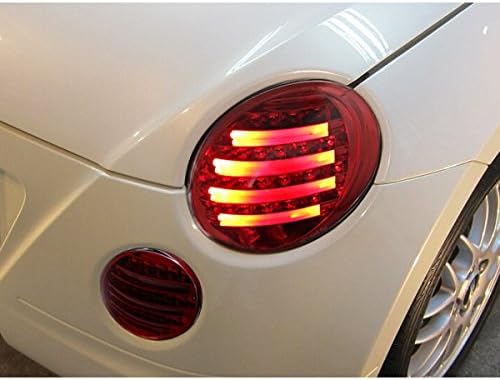 Amazon ノーブランド品 ダイハツ コペン L0k ファイバー付ledリアランプ4点セット レッド Ledテール Ledウィンカー Ledバックランプ 流れるウィンカー ヘッドライトレンズ 車 バイク