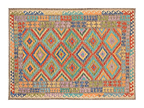 Tapis afghan Maimana multicolore pour une maison chaleureuse