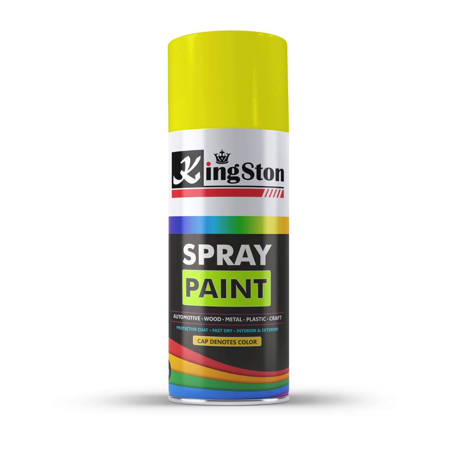 Kingston Acrylic Paint Spray (Glossy Black) Multi-Surface DIY Paint for metal, wood, wall – 400ml Can - 1Pc (Lemon Yellow)-image-1
