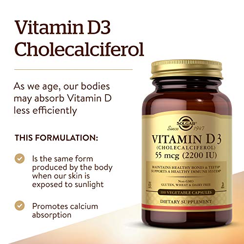 Solgar Vitamin D3 (Cholecalciferol) 55 mcg (2200 IU), 100 Servings - image 3