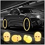Junecarp 4Pcs Luminous Skull Tire Air Valves Stem Caps,Fluorescent Tire Valve Caps,Universal Tire Valve Stem Covers Accessories for Car Truck Motorcycles Bike (Skull Yellow)