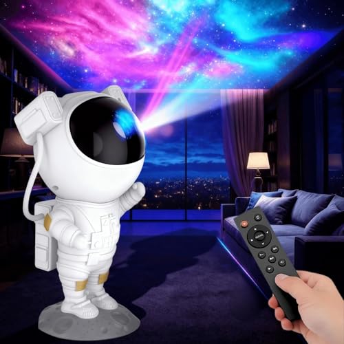 Image of Panda Silicone Night Lamp for Kids, Rechargeable Touch LED Light with 7 Color Changing Modes, Cute Teddy Bear Bedside Lamp, Birthday Gift for Girls & Boys (Astronaut Galaxy Projector)