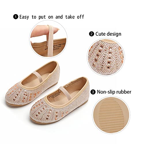 Image of GINFIVE Toddler Girls Dress Shoes Little Girls Mary Janes Ballerina Flats Shoes Toddler