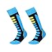 Barrageon 2 Paia Calze da Sci Termiche Calde per Sci, Arrampicata, Trekking, Calze da Sport Invernali Controllo dell'umidità Anti-batterici Anti-Odore per Bambino Bambina Blu EU 27-30