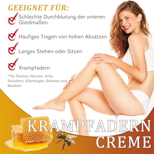 Altherona Bienengift Creme gegen Besenreiser, Krampfadern Creme lindert schwere und müde Beine, Bee Venom Creme für Beine Pflege, Bienengiftsalbe gegen Besenreiser, Erfrischung & Entspannung
