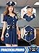 VEXOOM Women Police Costume,Cop Costume Dress for Adult Police Officer Costume Halloween Cosplay Party Events L