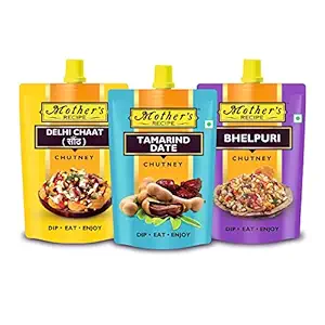 Mother's RECIPE Chutney Combo Pack - Tamarind Date Chutney 200Gm, Bhepuri Chutney 200Gm And Delhi Chaat Chutney 200Gm | Pack Of 3