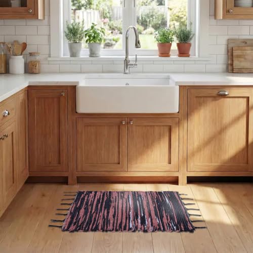 Image of THE HOME TALK Door Mat Set of 3 | Anti-Skid Cotton Blend Kitchen Rugs | 40 x 60 cm | Multi Color Mix & Match Design | Washable Floor Mats for Kitchen, Bathroom, Entrance & Home Decor