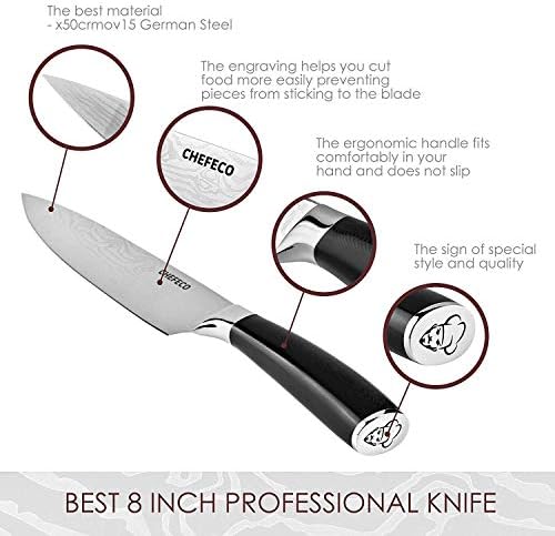 Chef Knife โ 8 inch Professional Knife-Sharp, German Stainless Steel, with Ergonomic G10 Handle in our Kitchen Knife is like in Military Models โ free Case, polishing cloth & Stylish Gift Box