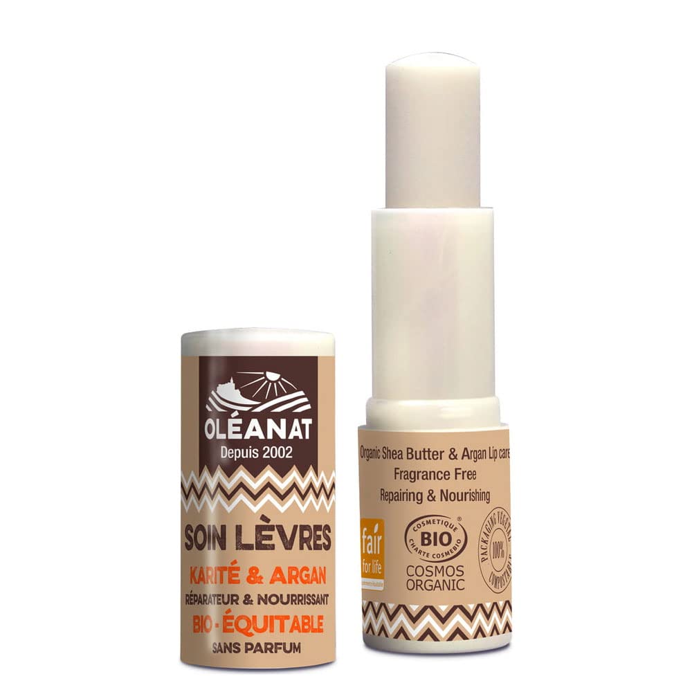 Oleanat Organic Shea Butter & Argan Oil Lip Balm 4.5g - Fragrance FreeFair for LifeFair for Life