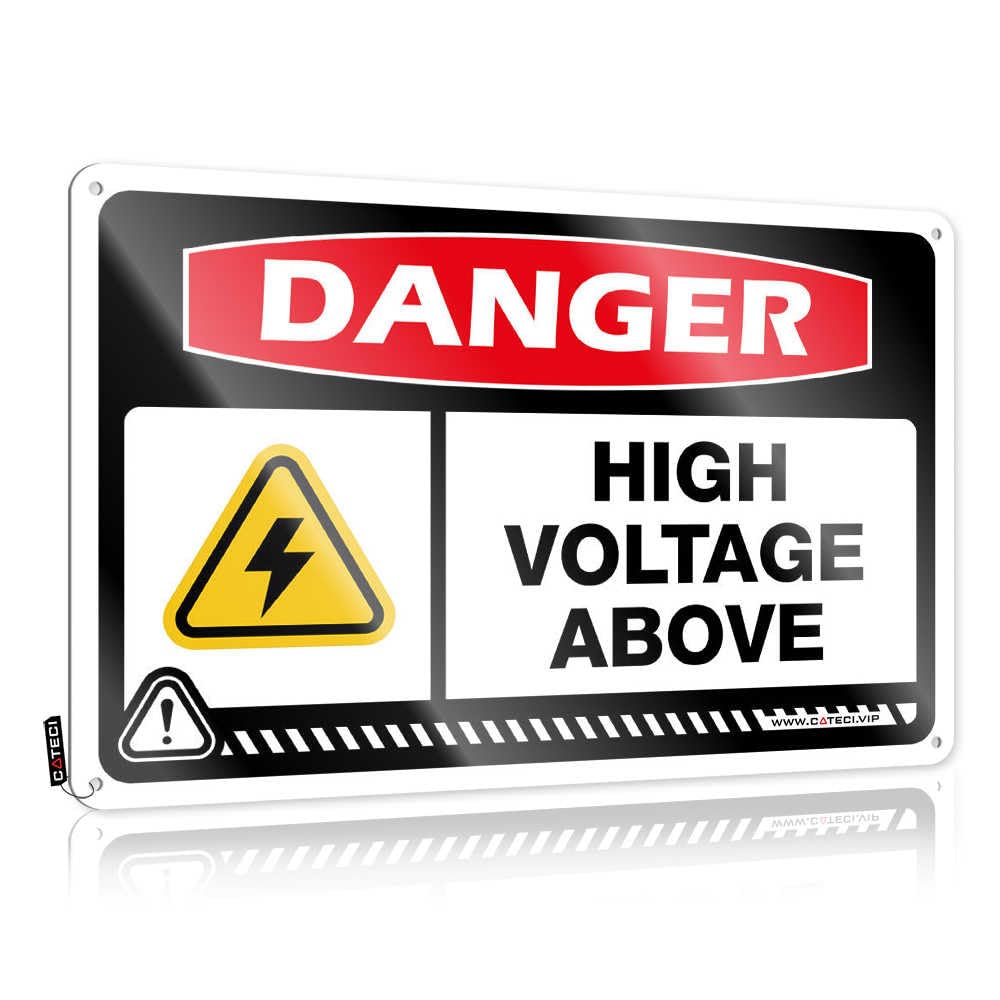 Fzfn Men's Colour Posters Bathroom Decor Ready To Hang - Danger High Voltage Above Haves For Cave(20X30cm)