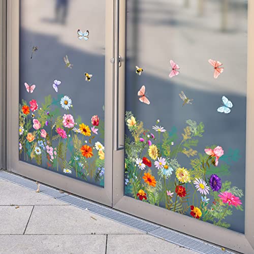 Vinilo decorativo floral adhesivo electrostático 30x90cm 2 piezas miniatura 7