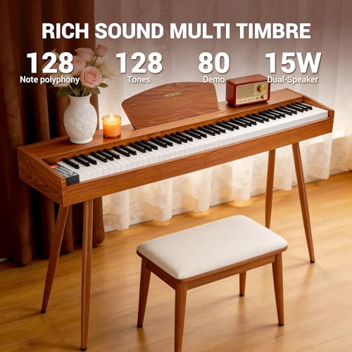 MOSEN 88 Key Progressive Hammer Action Weighted Digital Piano for Beginners