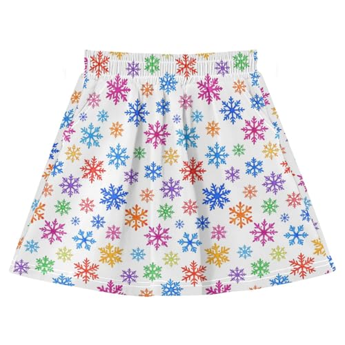 Jupes de tennis 2 en 1 pour filles en coton imprimé flocons de neige