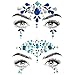 Zasjon Brillantini Viso, 2 Strass Adesivi per Viso, Gemme Viso, Strass Crystal Face Glitter, Autoadesivo, per Adesivi per il viso Accessori, Adesivi per Feste, Tatuaggi, Viso, Sopracciglia, Corpo