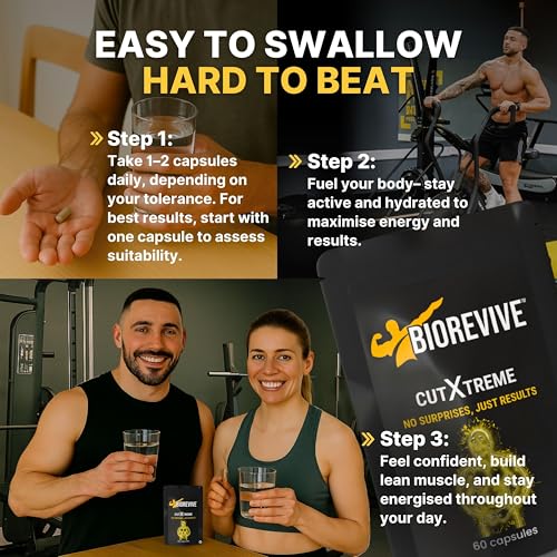 Biorevive Cutxtreme Thermogenic Fat Burner Supplement 780mg Vegan Capsules with L-Carnitine, Green Tea, B Vitamins and Caffeine Energy, Metabolism and Focus Support, Pre Workout for Men and Women - Image 6